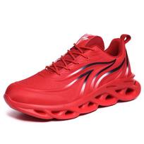 Lightweight Plus Size to 46 Men Clunky Sneakers Casual Sport Running Shoes Comfortable Breathable Outdoor Walking Footwear for Men 39 raudona