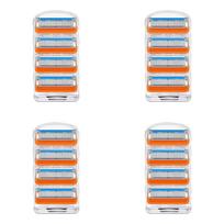 Manual Razor Replacement Blades 16 Pack Five Blade Cartridge Compatible with Standard Safety Razors 2 Packs of 8 Blades Each for Smooth Shaving One Size oranžinė