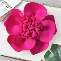 Fashion 3D Multi-layer Clothing Applique Petals and Buds Handmade Large Flower Brooches DIY Sew Chest Flower rožinė raudona spalva