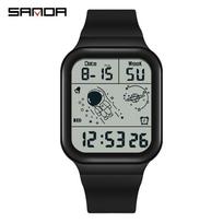 SANDA Astronaut Multifunction Waterproof Sport Watch - Alarm Clock for Men, Women, Children juoda