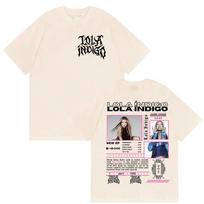 Singer Lola Indigo Akelarre Tour 2026 Graphic T Shirts Men Women's Vintage High Quality Oversized Cotton T-shirt Streetwear 4XL