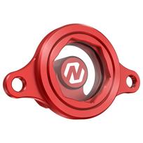 NICECNC For Honda CRF450R CRF 450R 2009-2016 2015 2014 2013 2012 Motorcycle Transparent Engine Oil Filter Cap Cover Aluminum raudona