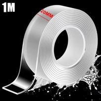 Uiz 1pcs Nano Double-sided Tape Strong Adhesive Multi-purpose 2cm Wide and 2mm Thick Heavy-duty Transparent Tape Reusable