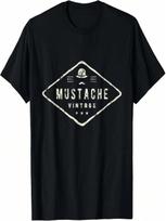 unisex Barber Shop Mustache Vintage Retro T-Shirt S įvairiaspalvis