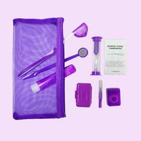 8pcs/set Oral Cleaning Care Dental Teeth Orthodontic Kits Whitening Tool Portable Outdoor Suit Interdental BrushOral Care violetinė