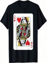 Queen Of The Hearts Playing Card Poker T-Shirt S įvairiaspalvis