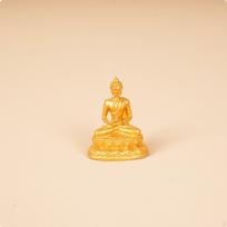 Miniature Golden Buddha Statue Palm Size Small Portable Buddhist Figurine Feng Shui PocketSized
