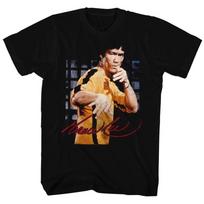Juodas Bruce Lee piktogramos vaikiškas marškinėlis 140