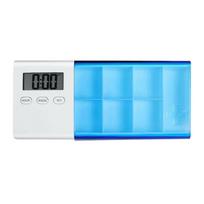 Clock Smart Medicine Box High Capacity Electronic Medicine Organizer  Travel Use mėlyna