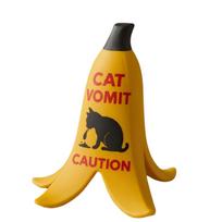 Novelty Banana Peel Shaped Cat Vomit Caution Sign Durable Indoor Outdoor Use Fun Warning Display One Size