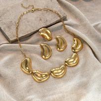 Cross-Border New Choker: Water Drop Necklace & Ring Set - Exaggerated European/American Geometric Irregular Fashion Jewelry