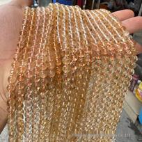 5A Natural Yellow Citrine Round Beads, Ice Transparent Golden-Orange Color DIY Jewelry Accessories for Bracelets and Necklaces. 6mm (approx. 60 beads) citrina
