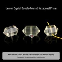 Natural Lemon Citrine Hexagonal Prism Beads for DIY Crystal Jewelry