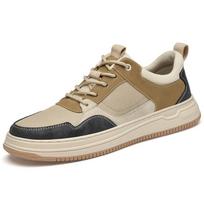 2032 Men's Handmade Cowhide Low-Top Board Shoes - Fashionable Spring & Autumn Casual Footwear, Color Block, Large Sizes Available Size 40