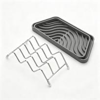 Soap Rack Stainless Steel with Quick Drainage for Bathroom Organization pilka spalva