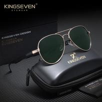 KINGSEVEN Pilot Sunglasses Retro Fashion Polarized Glasses Travel Vacation Outdoor Driving UV400 Protective Glasses gelsvai ruda