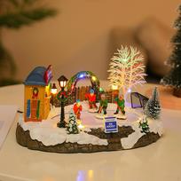 „Xmas Village“ stalo ledo ritulio kalėdinis LED vakarėlis, skirtas apšviestam stalui