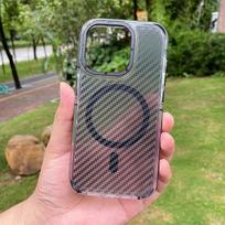 Luxury Magsafe Camera Protective Case Suitable for IPhone16 15 14 13 12 11Pro Max Plus Carbon Fiber Fall Airbag Protective Cover For IPhone 12