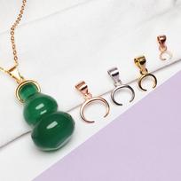 S925 Sidabrinis Karvės Nosies Segtukas ir Apvalaus Karoliuko Pakabukas DIY Aksesuarai Mini Platinum