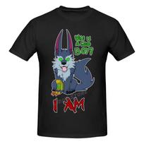 Chibi Warwick Black T Shirt League Of Legends Homme T-Shirt Tees Pure Short Sleeve S juoda