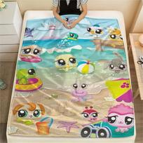 Littlest Pet Shop Print Flannel Blanket, High quality Comfortable for All Seasons, Home Decor, Warmth and Comfort, Perfect for Christmas Gifts70 80cm x 120cm