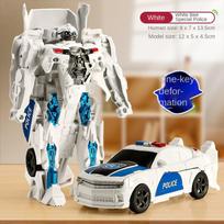 Transformacijos automobilio anime roboto modelis vieno žingsnio deformacijos roboto žaislas vaikui dėlionės žaislas deformacijos automobilio veiksmo figūrėlės modelis balta