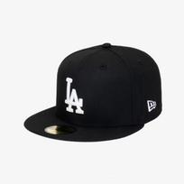 New Era Mlb Los Angeles Dodgers Pagrindinė prigludusi kepurė Juoda Balta 11591149 blacks/712