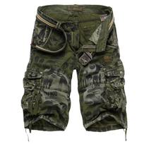 Vyriški didelio dydžio laisvi įrankiai Camo šortai daugiakišeniai penkių taškų vidutinės kelnės Monogramos spausdinimo šortai 29