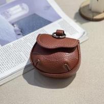Universal Model Luxury Earphone Bag Fancy Lovely Real Leather Bluetooth Earbuds Case Holder With Keyring Small Item Storage Bag