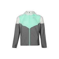 Men's Nike SS22 Splicing Color Block Logo Printing Zipper Hooded Jacket Autumn Gray Green CZ9071-394 L
