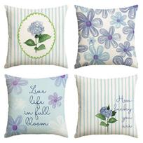 4Pcs Pink Floral Tulip Throw Pillow Covers  Live Life in Full Bloom  Cushion Cases for Living Room Bedroom Sofa Home Ornament 4PCS