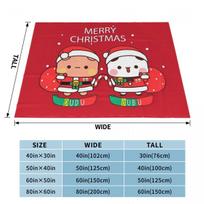Bubu Dudu Xmas Holiday Blanket Adorable Christmas Flannel Vintage Warm Throw Blanket for Home Restaurant Autumn/Winter 100x150cm