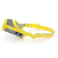 Anti-Bite Mesh Dog Muzzle for Chihuahua - Pet Grooming & Bark Control in Yellow