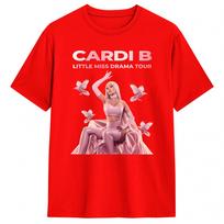 Cardi B Little Miss Drama Tour 2026  T Shirt  Harajuku TShirts Short Sleeve Funny Tops Summer Pure Cotton Plus Size Tees S