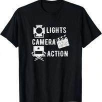 Director Film Crew Lights Camera Action Video Producer Quote T-Shirt.Jpg S įvairiaspalvis