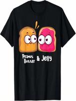 Kawaii Peanut Butter And Jelly Toast Matching Couple - PB&J T-Shirt S įvairiaspalvis