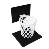3D Printed Creative Basketball Hoop Pen Holder, Black Base White Mesh Desktop Organizer, Space-Saving for Desk juoda