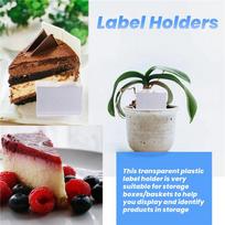 Practical-50Pcs Clear Plastic Label Holder Price Tag, Shelf Label Clip Removable Label Holder For Storage Bins Basket Labels skaidri
