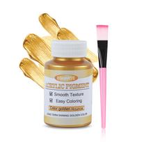Metallic Acrylic Pigment Paint Gold Silver Shiny Craft Color Smooth Texture for Canvas Furniture Ceramic Plaster Metal Toy DIY Art Decoration 120ml auksas