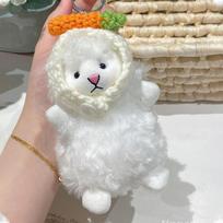 Lovely Handmade Cute Plush Keychain Featuring Colorful Rabbit Ears And Frog Eyes Carrot