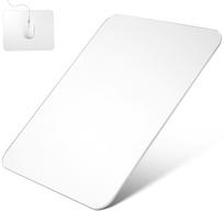 Clear Glass Mouse Pad Smooth Stable Surface Desk Gaming Mat Laptop Mousepad for Office Home Glass Mouse Pad Mousepad Desk Mat 25X20X0.32CM white
