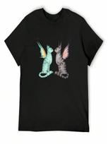 Fairy Cats T-Shirt Personalized T-Shirt Funny T-Shirts Vintage Clothes unisexs Graphic T-Shirts S įvairiaspalvis
