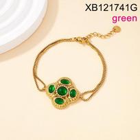 Luxury Gold-Plated Titanium Ruby Chain Bracelet for Women - High-End Versatile Gift