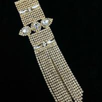 European Luxury Crystal Water Drop Tassel Bracelet for Women auksas