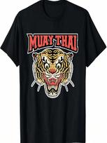 Muay Thai Tiger For Martial Arts MMA Kick Boxing T-Shirt S įvairiaspalvis