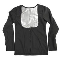 Long Sleeve Sauna Suit Shirt Hot Polymer Shapewear Tank Top Waist Trainer Vest  Sauna Use XXL juoda sidabro spalva