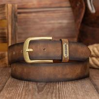 Retro Arc Smooth Needle Letter Ring Belt - Unisex PU Leather, European & American Trend 110 cm
