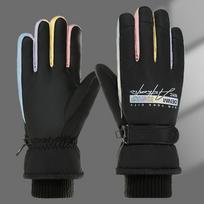Snowboard Gloves Keep Warm Full Finger Mittens Fashion Riding Mittens  Female/Girls Black-style1