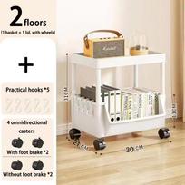 Kitchen Organizer Storage Rack Mobile Snack Toy Trolley Desk Side Book Shelf Rack Wheels A1