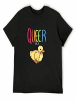 Queer As Duck T-Shirt Clothes Valentines Clothes Vintage Graphic Tee unisex Workout Shirt S įvairiaspalvis